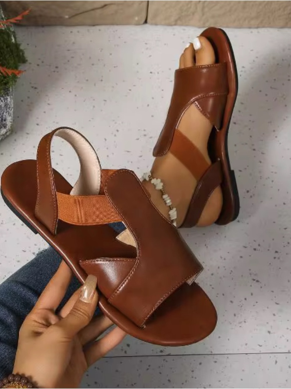 Women’s Brown Slide Sandals